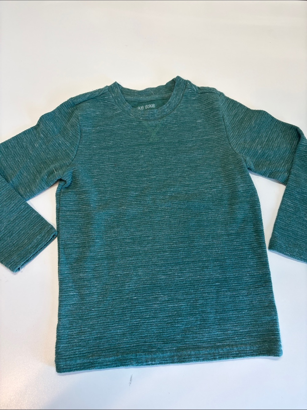 okie dokie Teal Heather Long-Sleeve Crewneck Tee